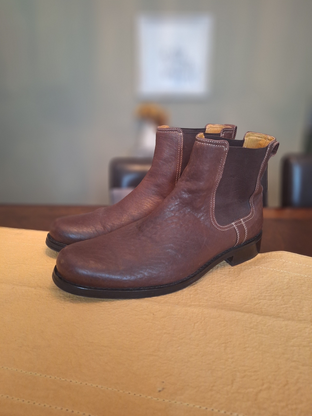 Cole Haan Mens Brown Chelsea Leather Boots 12